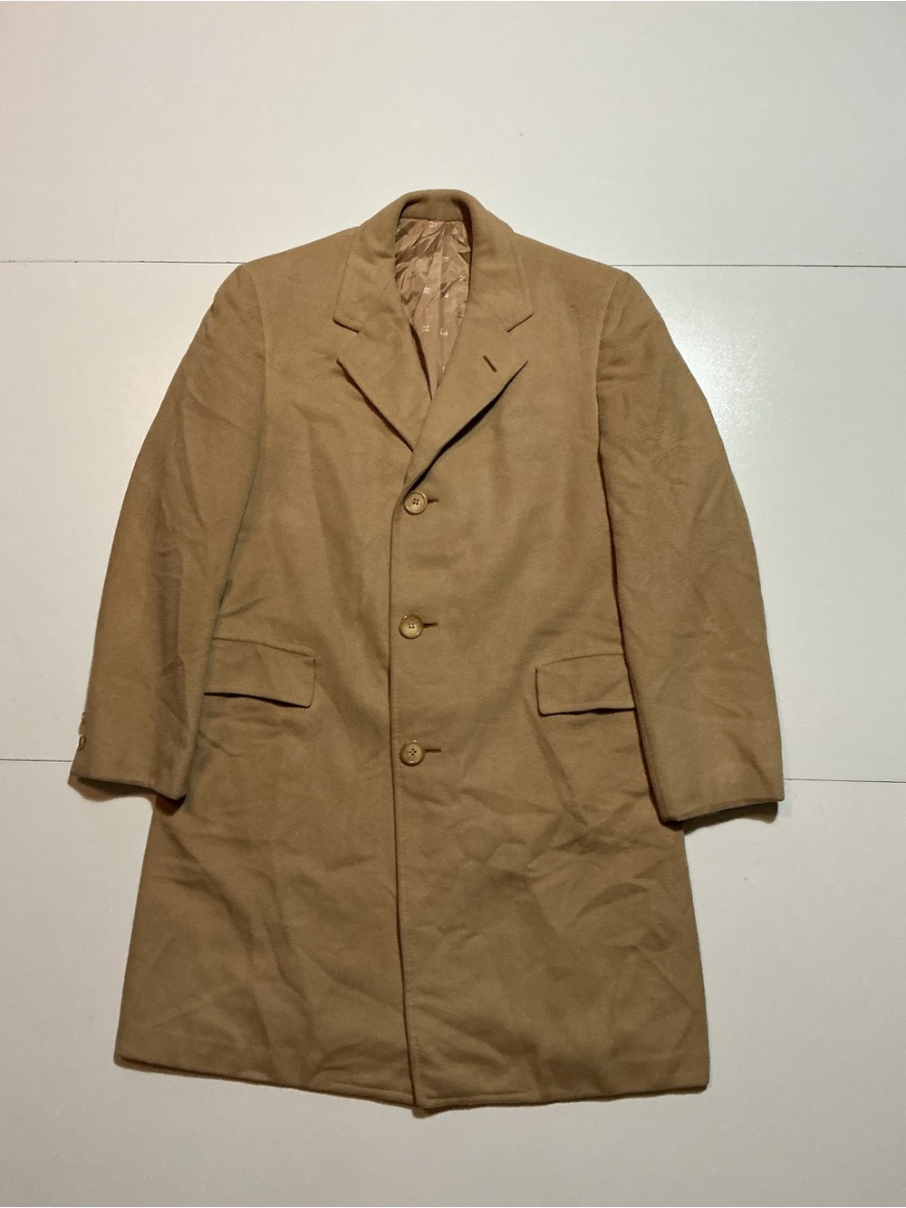 Vintage 60s FR Tripler & Co. New York Hickey Freeman Cashmere Wool Overcoat Coat